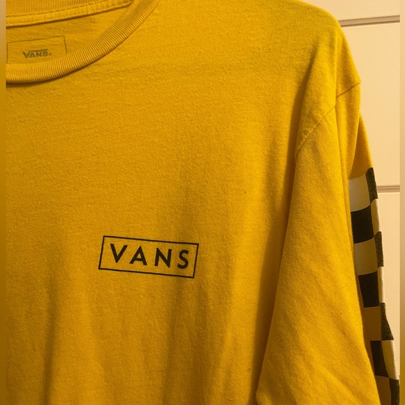Vans Classic Checkered Yellow Long Sleeve T-Shirt | Size: Small - Picture 3 of 4